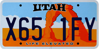 UT license plate X651FY