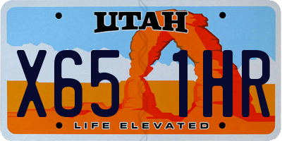 UT license plate X651HR