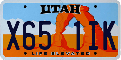 UT license plate X651IK