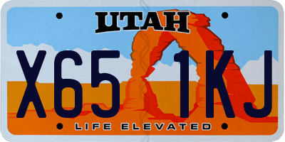 UT license plate X651KJ
