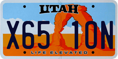 UT license plate X651ON