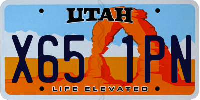 UT license plate X651PN