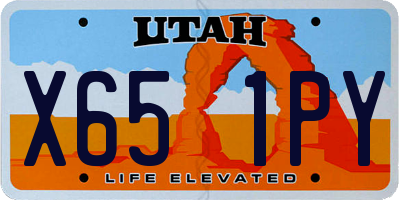 UT license plate X651PY