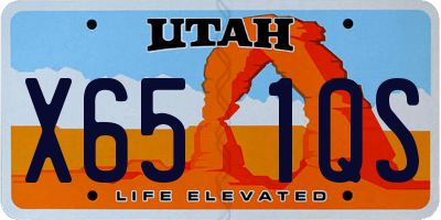 UT license plate X651QS