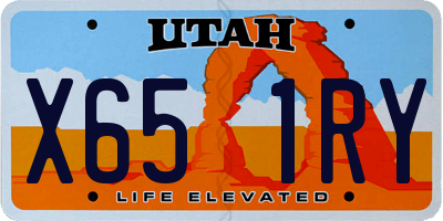 UT license plate X651RY