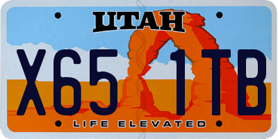 UT license plate X651TB