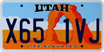 UT license plate X651VJ