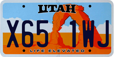 UT license plate X651WJ
