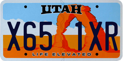 UT license plate X651XR
