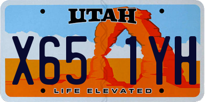 UT license plate X651YH