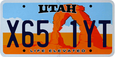 UT license plate X651YT