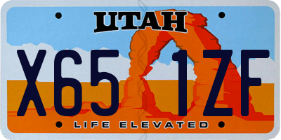 UT license plate X651ZF