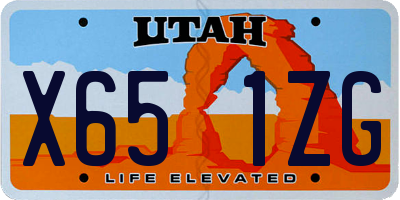 UT license plate X651ZG