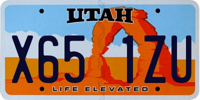 UT license plate X651ZU