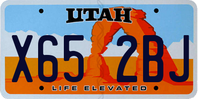 UT license plate X652BJ