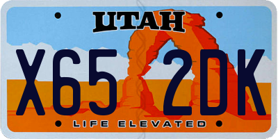 UT license plate X652DK
