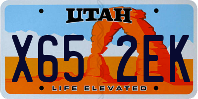 UT license plate X652EK