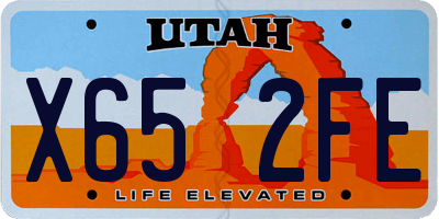 UT license plate X652FE