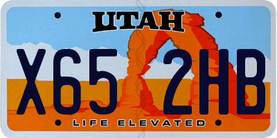 UT license plate X652HB