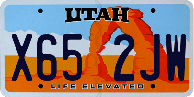 UT license plate X652JW