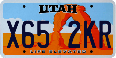 UT license plate X652KR