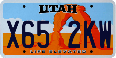 UT license plate X652KW