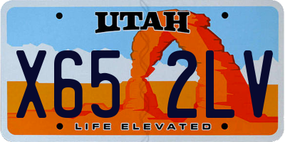 UT license plate X652LV