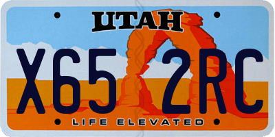 UT license plate X652RC