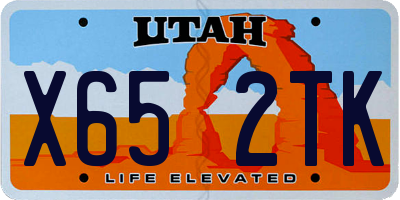 UT license plate X652TK
