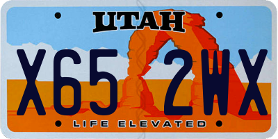 UT license plate X652WX
