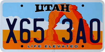 UT license plate X653AO