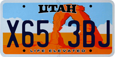 UT license plate X653BJ