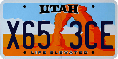 UT license plate X653CE