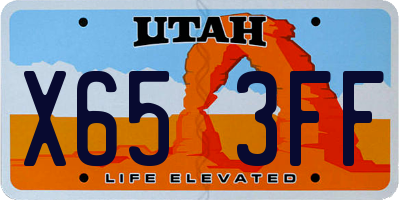 UT license plate X653FF