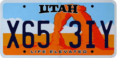 UT license plate X653IY
