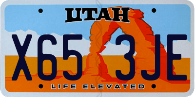 UT license plate X653JE