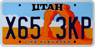 UT license plate X653KP
