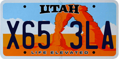 UT license plate X653LA