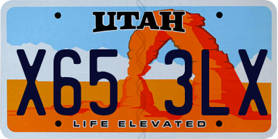 UT license plate X653LX
