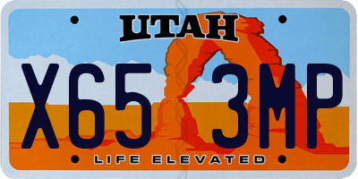 UT license plate X653MP