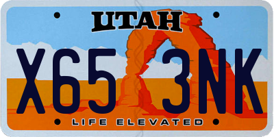 UT license plate X653NK