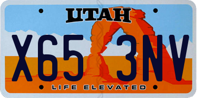 UT license plate X653NV