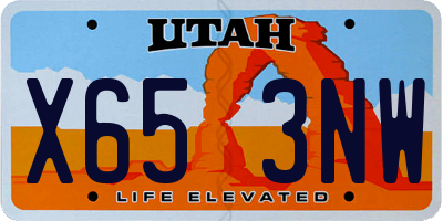 UT license plate X653NW