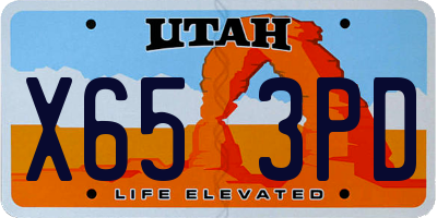 UT license plate X653PD