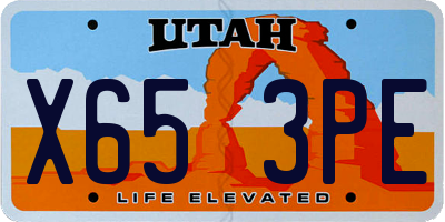 UT license plate X653PE