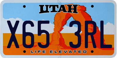 UT license plate X653RL