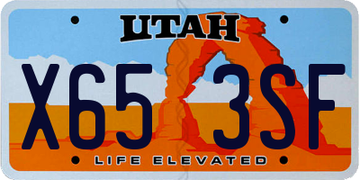 UT license plate X653SF