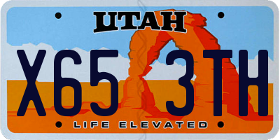 UT license plate X653TH
