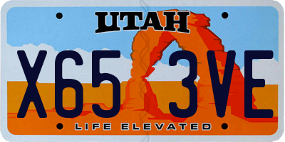 UT license plate X653VE