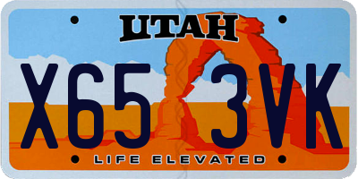 UT license plate X653VK